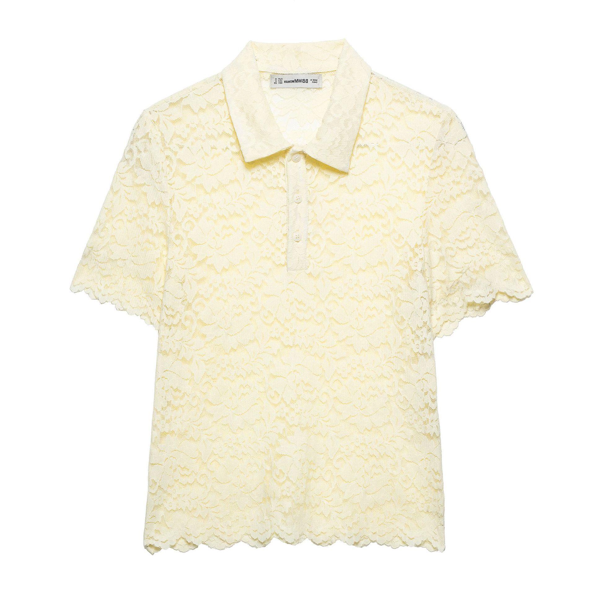 

TAOP&ZA Summer Women s Lace Short Sleeve Top Extra Small