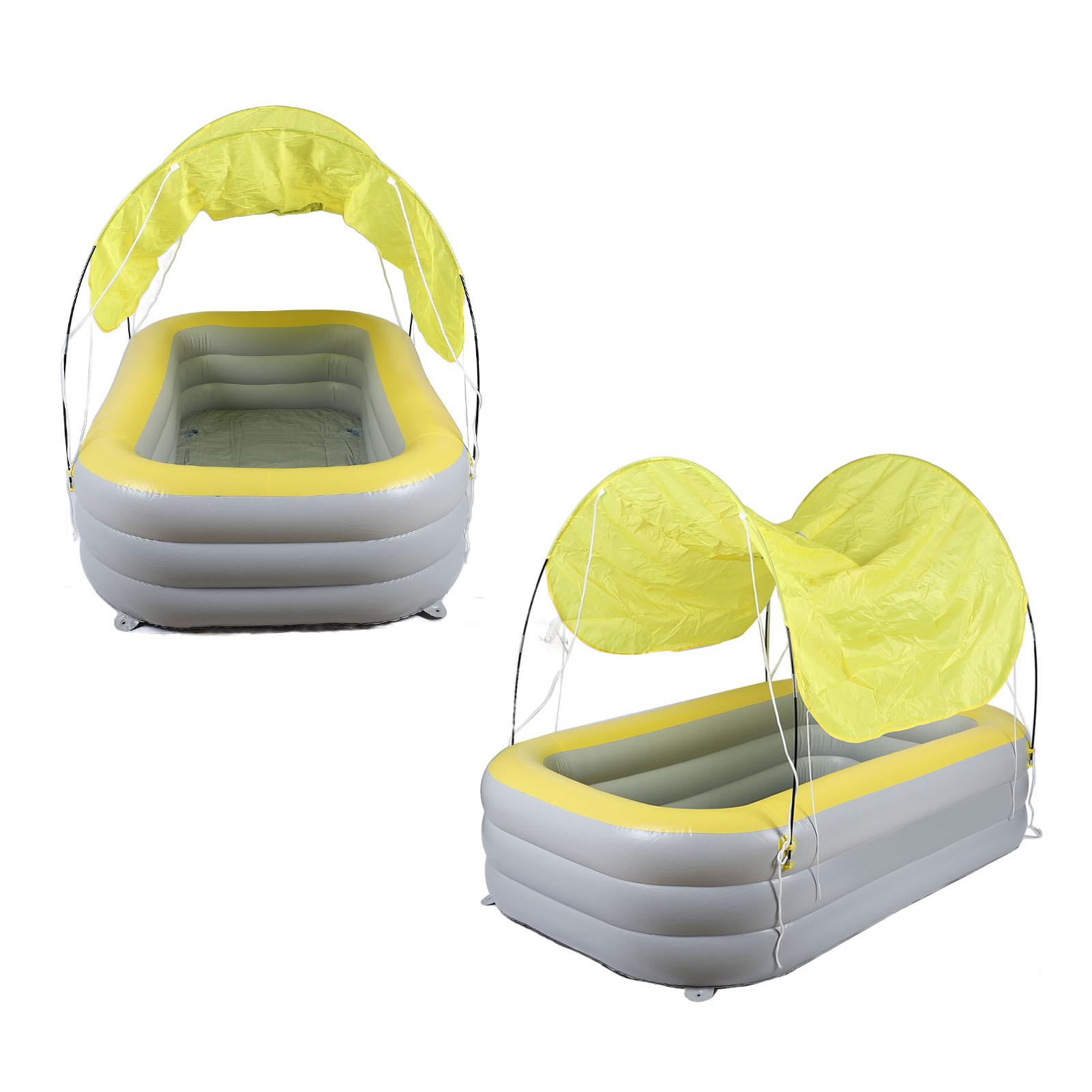 

Inflatable Pool Thickened Large Blow Up Swimming Pool with Canopy Slide for Kids Backyard Outdoor 2.1m