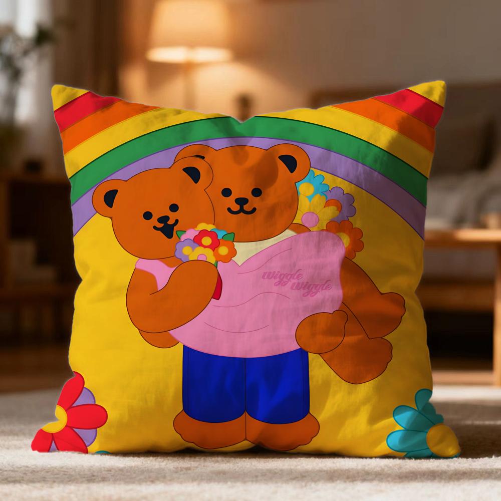 Fashion W-Wwiggle wiggleer Cushion Cover Soft Washable Pillow Case Multi-Scene for Couch Bed Travel Office Use