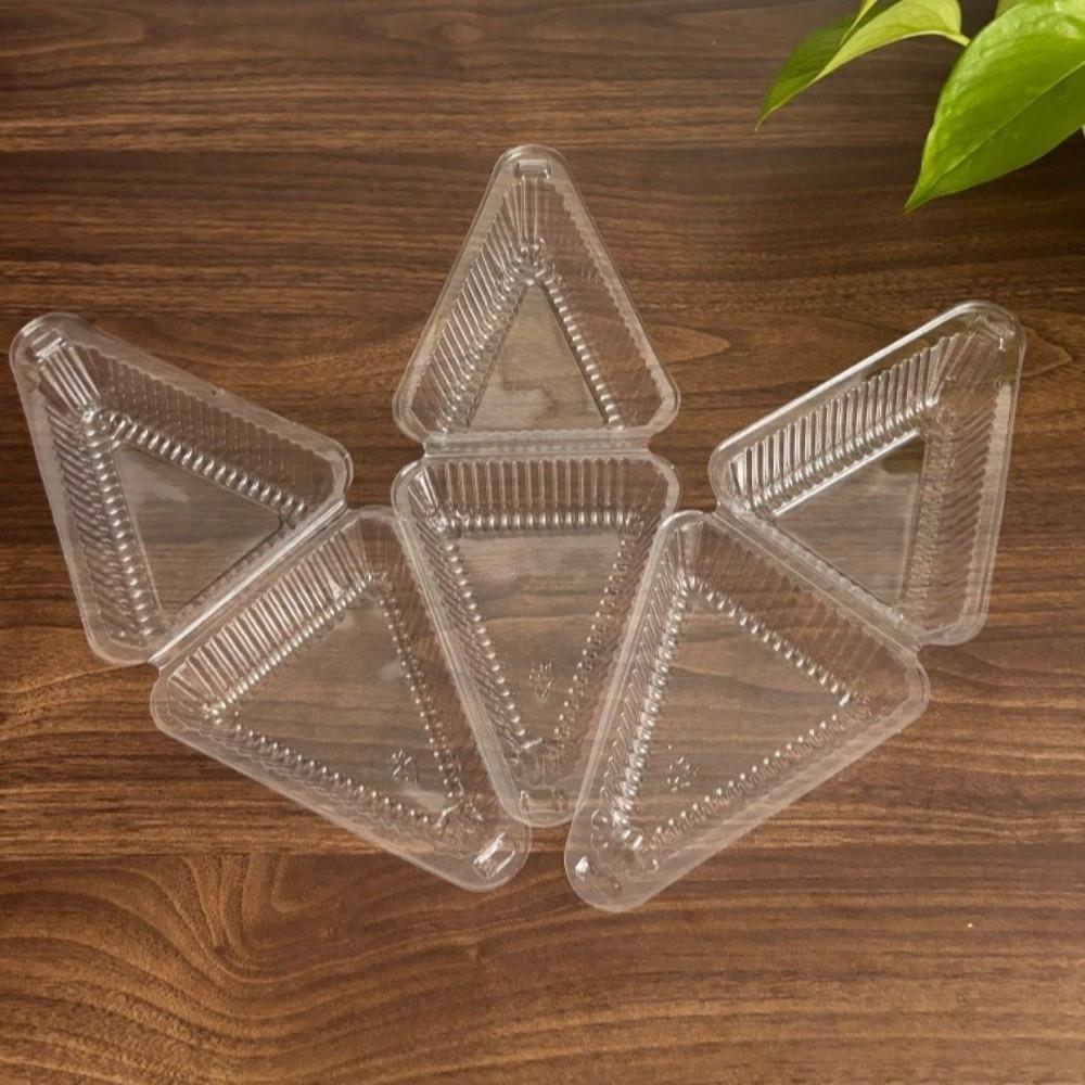 50pcs PET Plastic Cake Slice Containers Disposable Pie Package Box Dessert Storage Box  Bakery Use