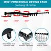 Folding Clothes Drying Rack 3 Fold Wall-Mounted Clothes Hanger Retractable Laundry Comforter Drying Rack with Extension Rod