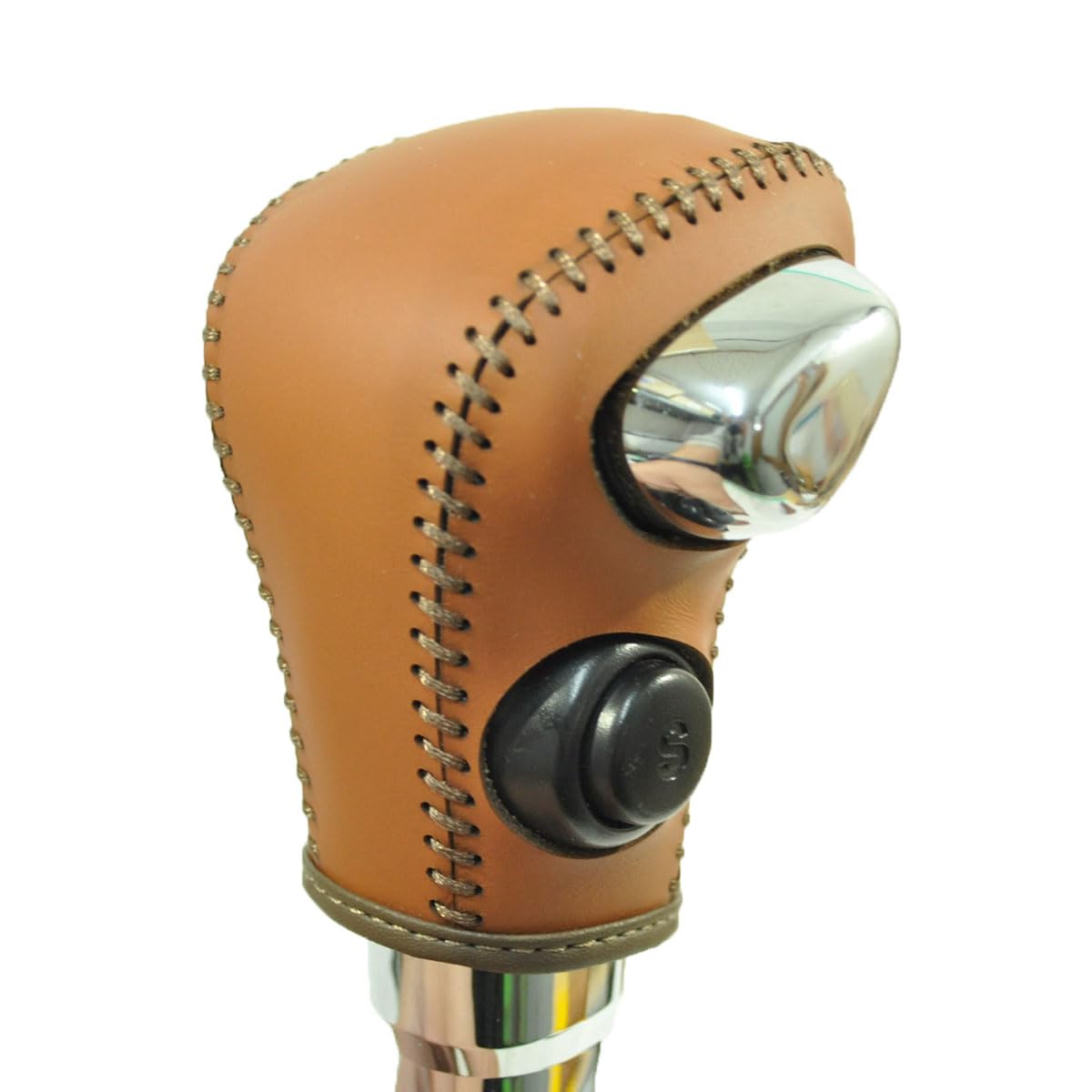 

Tricolore Genuine Leather Shift Knob Cover for Suzuki Wagon R Smile in Caramel and Cafe Brown Replacement Interior Protection MX81/91S (2021/09~)