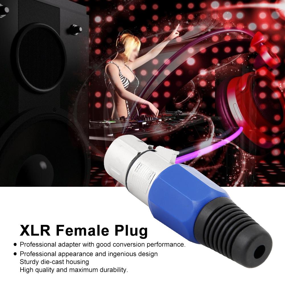 20Pcs 3 Pin XLR Female Plug Audio Socket Connector for Stage Studio KTV