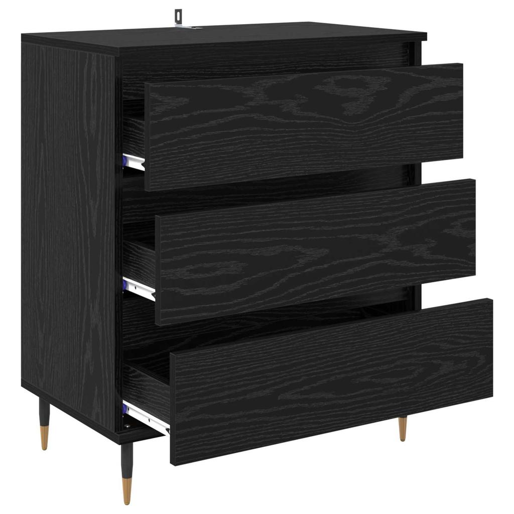 Sideboard in Black Oak Look 60 x 35 x 70 cm Engineered Wood