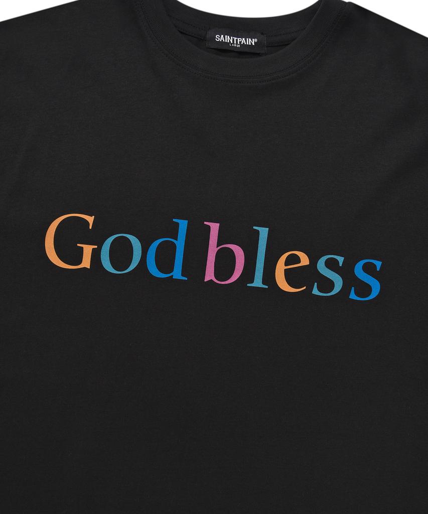 SAINTPAIN Sp God Bless Color Logo T-Shirt - Black