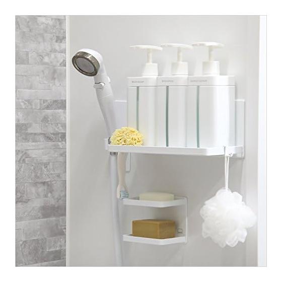 Yamazaki Jitsugyo Tower Magnetic Bathroom Rack Large Approx. 28X12.5X12cm Tower Black