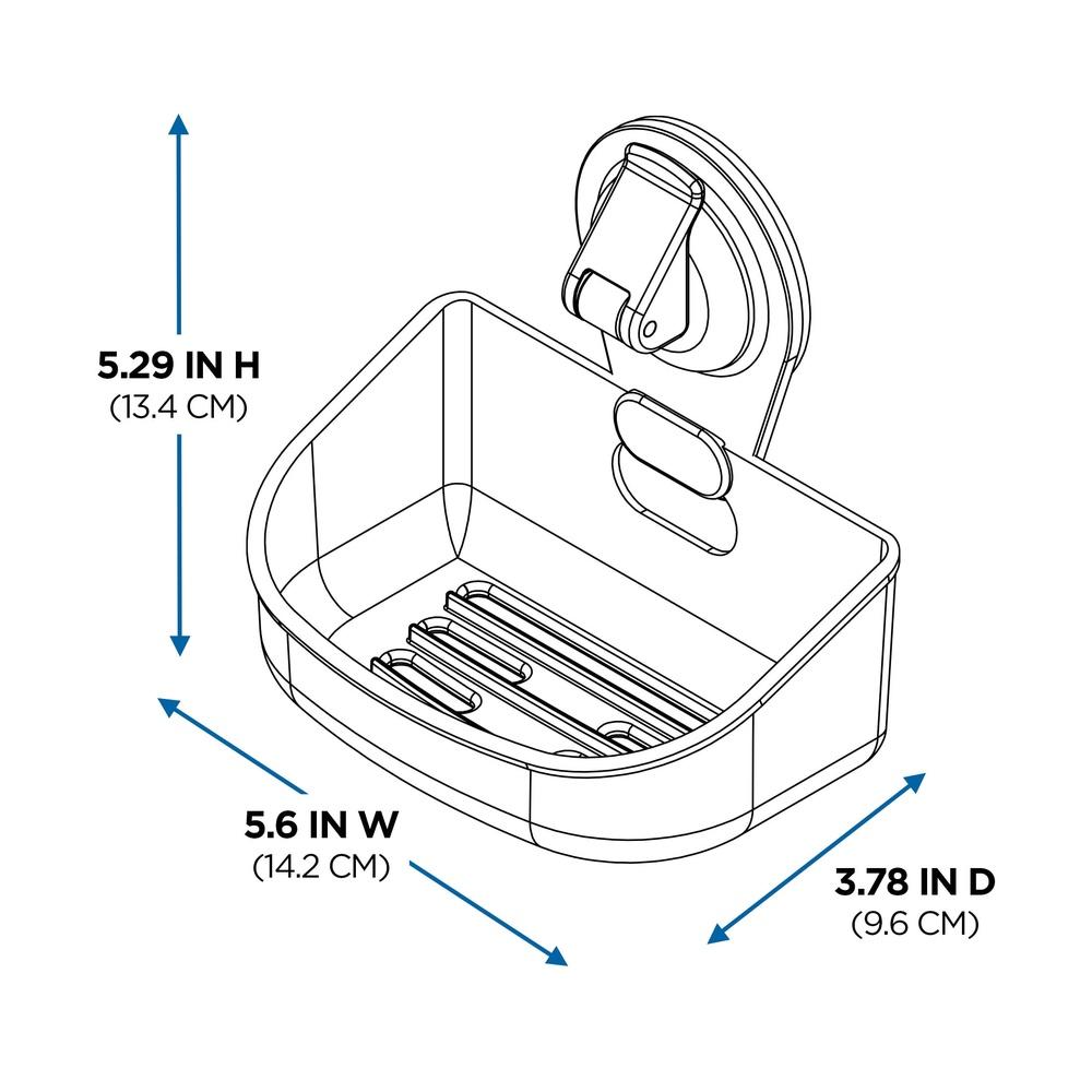 Wall-Mounted Suction Soap Dish Easy To Install No Tools Needed Clear