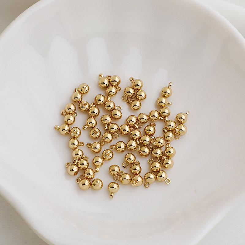 

14K Gold Plated 4mm Smooth Round Bead Pendant Charm for DIY Jewelry