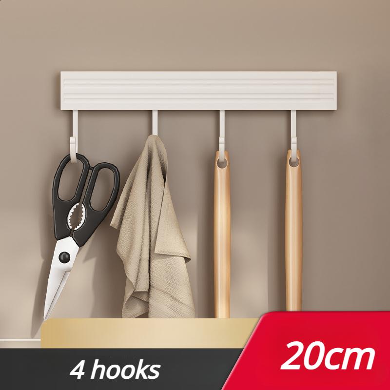 

Белый кухонный крючок 20/30/40/50 см, держатель без удара, настенный стержень, алюминиевый рядный крючок, шпатель, ложка, стеллаж для хранения лопаты