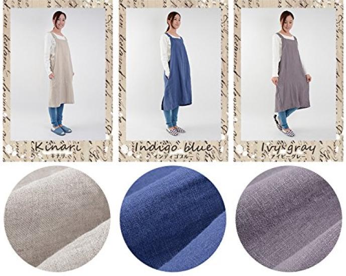 fabrizm Made in Japan Tablier Apron Soft Linen Indigo Blue 1555zindg