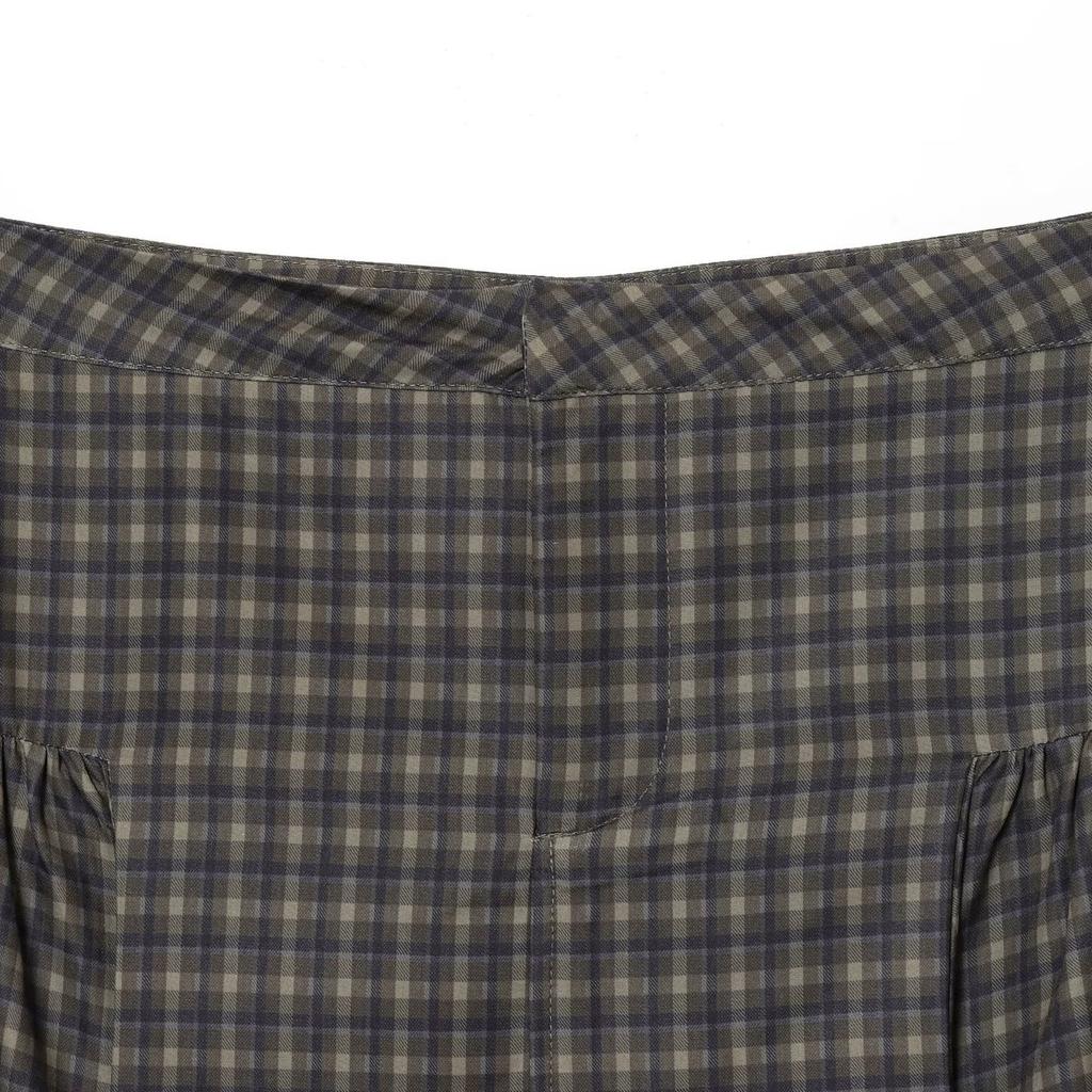 European and American style, new women's clothing, foreign style, versatile plaid lace mini skirt 4772517
