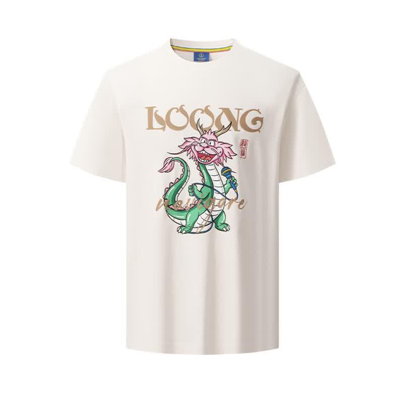 NVG·YOUNG Men's Dragon Print Short Sleeve T-shirt
