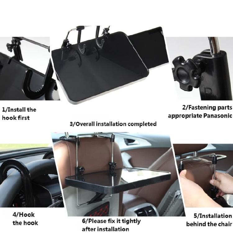 Portable Vehicle Mounted Desk Table Platform for Laptop Work and Food Consumption Feature Foldable Design and Stable Base