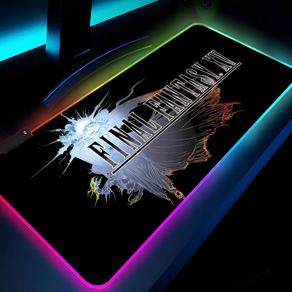 Final Fantasy XVI Mouse Pad Carino Gaming LED 700x300 Tappetino Mouse Tappetini Mouse Tappetini Tavolo Tappetino Scrivania PC Tappetino Tastiera RGB XXL