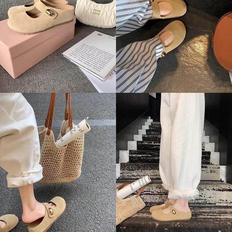 5Cm~ Height-increasing thick-soled Boken half-slippers for women's summer wear, the new little golden beans, one pedal, lazy bag head sandals