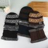 1Set Winter Warm Hat Scarf Set For Men Women Outdoor Thickened Cycling Hats Scarf  Windproof Cold-Proof Scarf Cap