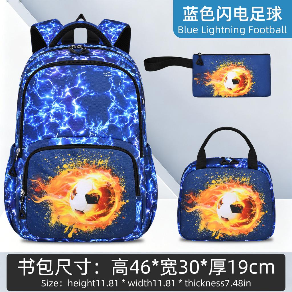 Children School Bags for Boys Set Schoolbag Primary Book Bag School Backpack with Lunch Bag 3Pcs Kids Waterproof Travel Rucksack