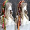 Hat Ladies Headband Vintage Handmade Crochet Headscarf Colored Tassel Headband Decoration