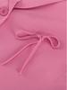 Cappotto da abito ampio rosa romantico con fiocco per donna europea e americana