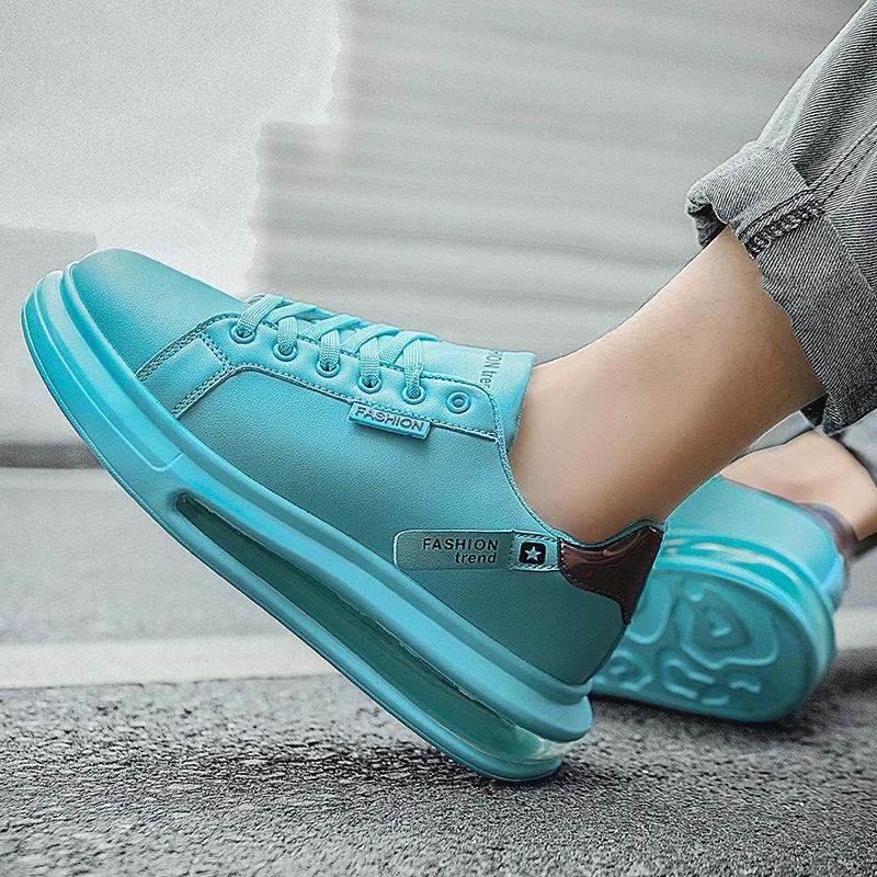 Fashion Platform Sneakers for Men Casual Shoes New Soft Comfortable Pu Leather Shoes Trend Brand Flats Casual Shoes for Man Tenis New