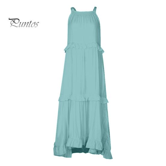 

Женское отпускное платье с оборками на плечах, без рукавов, с бретелькой на шее, в стиле пэчворк, трапециевидной формы, свободные плиссированные боковые карманы, сплошной цвет, подол торта, макси-платье, пляжное 2XL светло-синий