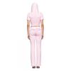 Womens Street Style Printed Short Sleeve Hooded Tracksuit Set Casual Sportswear
