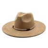 Wish Suede Top Hat Men And Women Couple Big Eaves Hat Flat Edge Gentleman'S Hat