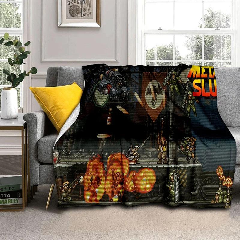 Retro Game Metal Slug Gamer Cartoon Blanket,Soft Throw Blanket for Home Bedroom Bed Sofa Picnic Travel Office Cover Blanket Kids