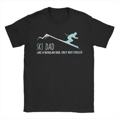 Ski Dad Funny Cute Winter Skiing TShirt Beach  100 Cotton T Shirts For Mens Fashion Design Shirt ShortSleeved Y2K Fun Top Tees