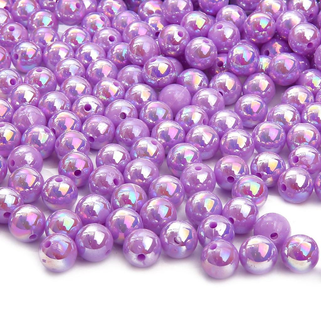 Acrylic ABS Imitation Pearl AB Color Round Beads for DIY Bracelets and Jewelry Accessories