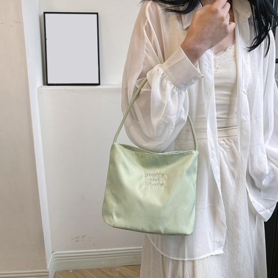 Women's Shoulder Bag Nylon Solid Color Tote Bag Portable Ladies Casual Handbag Commuting Sac for Work Street Daily Outings