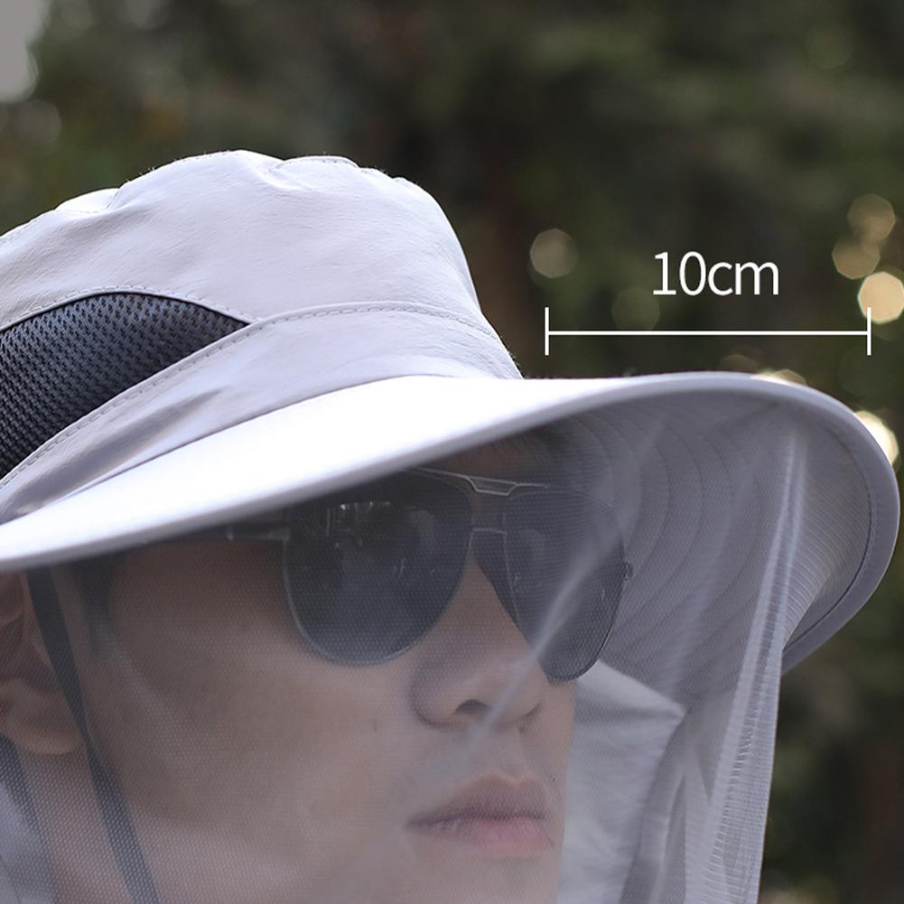 Neuer faltbarer Mückenhut mit verstecktem Netzgewebe Unisex Mode Insektenschutz Bienen Schutz Eimerhut Sonnenschutz Angelmütze
