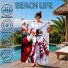 Santa Snowman Friendship Beach Towel, Microfiber Beach Towel, Perfect For Pool, Beach, Travel, Home Decor Beach Party Fan Gifts