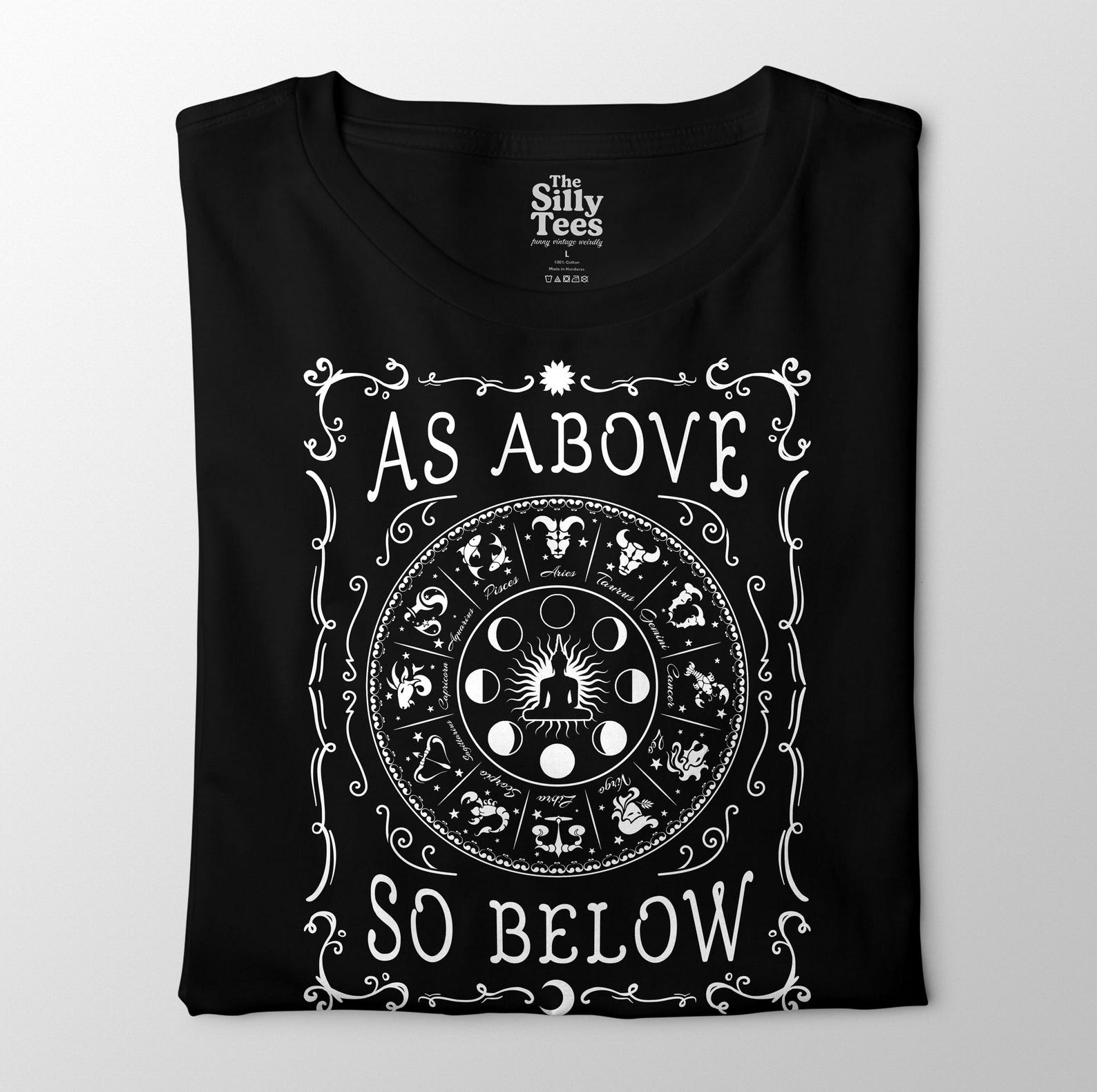 Astrology Zodiac Moon Phase Shirt: Witchy Celestial Graphic Tee S