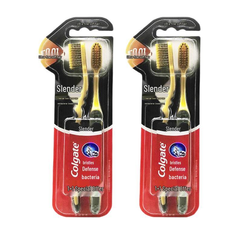 Colgate Slim Soft Charcoal Gold Toothbrushes