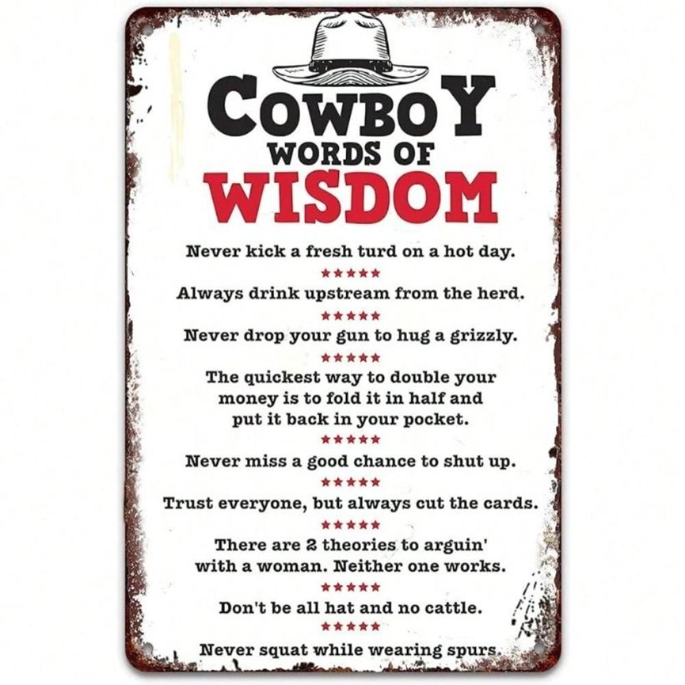 Blechschild Cowboy Vintage Metallposter Wandkunst für Bar Retro Dekoration