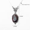 Temperament Victorian Geometric Ellipse Colored Cameo Resin Pendant Necklace for Women Halloween Charm Retro Jewelry Accessories