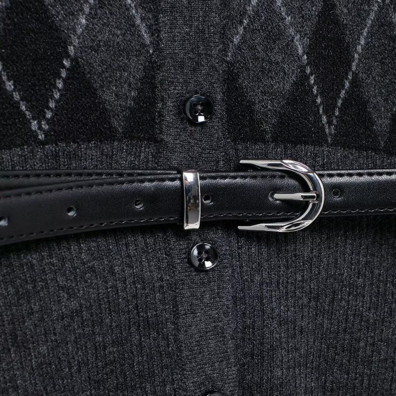 Kaslead New Arrival Women's Fashion Style round Neck Long Sleeve Knitted Coat Skirt 2756116 2756117