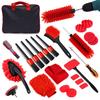 24-Piece Electric Drill Car Cleaning Brush Set with Air Vent, Crevice, and Sponge Brushes