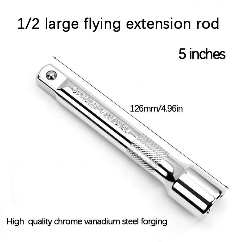 Socket Ratchet Wrench Extension Bar Set - Long Steering Sleeve, Connecting Rod & Accessories for Wrench Tools
