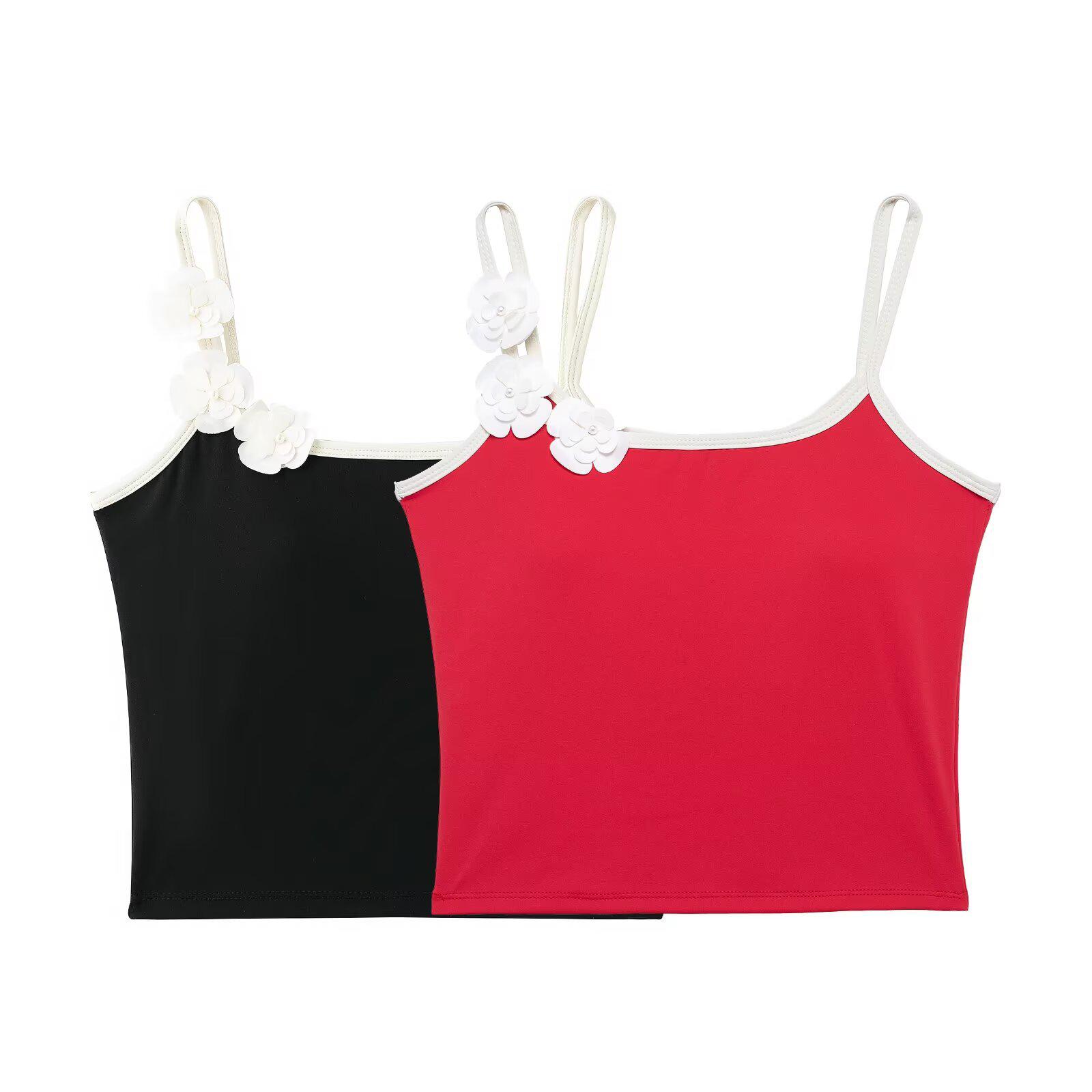 

2025 Spring Floral One-Shoulder Sweet & Spicy Camisole for Women Small