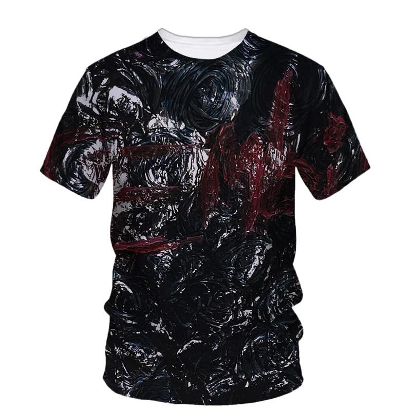 Art Graffiti T Shirts Men's Clothes Harajuku Street O Neck T-shirt 3D Printed Graphics Personality Fashion
