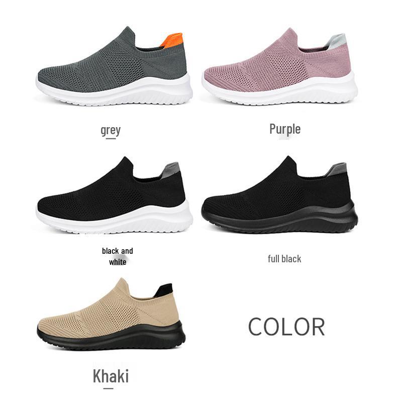 Breeze Knit Slip-on Running Shoes for Men & Women: Lightweight, Breathable Casual Sports Footwear
