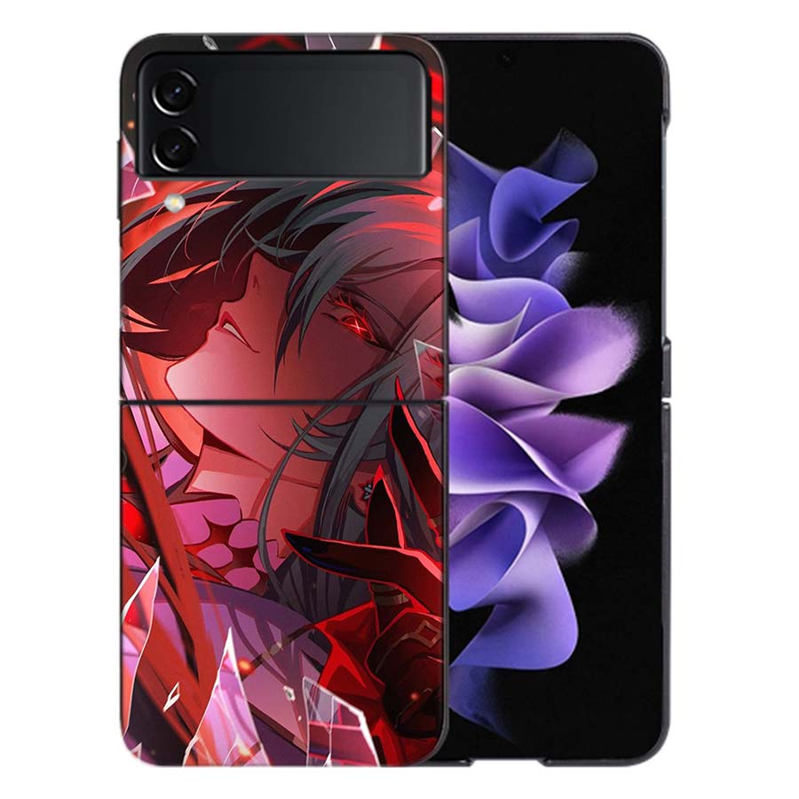 Arlecchino Genshin Impact Coque For Samsung Z Flip7 6 Galaxy Case Shockproof Z Flip5 Z Flip3 4 5G Hard Cover Phone TPU PC Hard