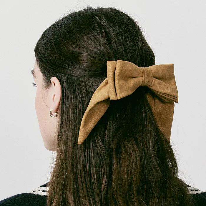 Suede Double Ribbon Hairpin_VH249OHB008M