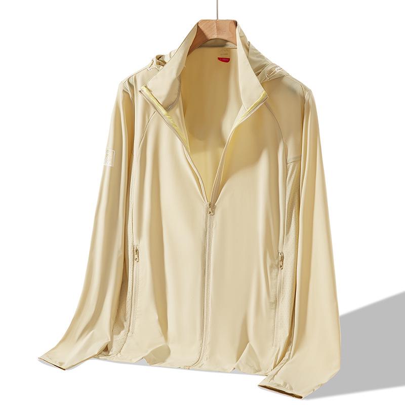 High-Quality Summer UV Protection Ice Silk Hooded Jacket with Stand Collar