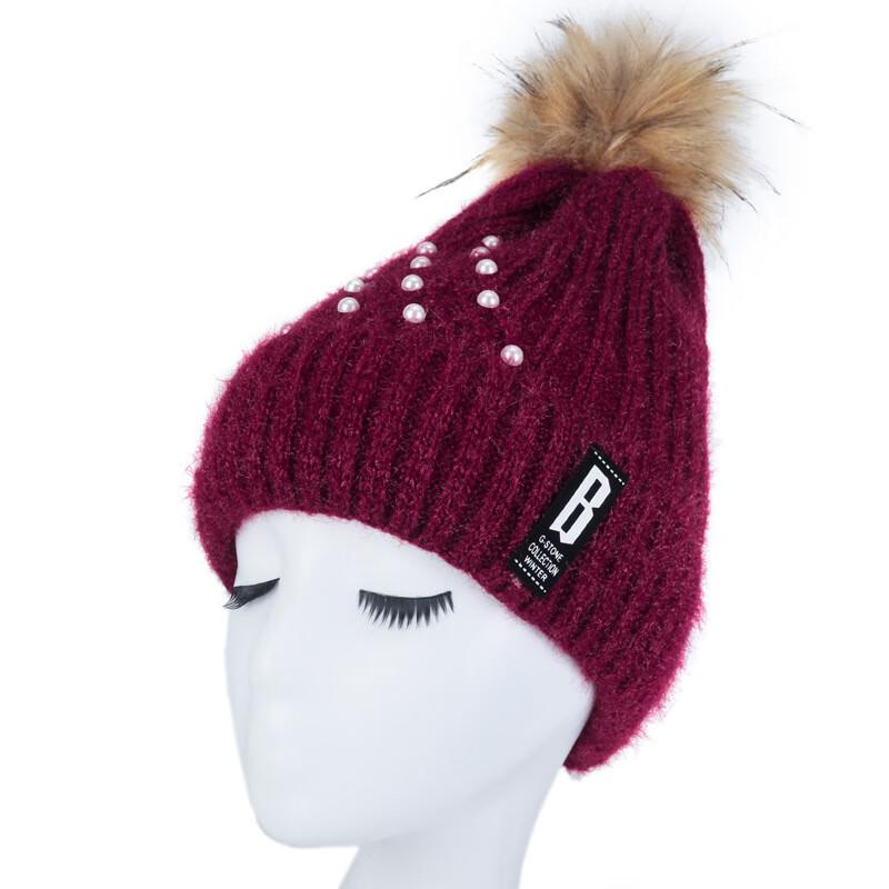 

ZHENYUEQI Winter Plush Knit Pom-pom Hat One Size