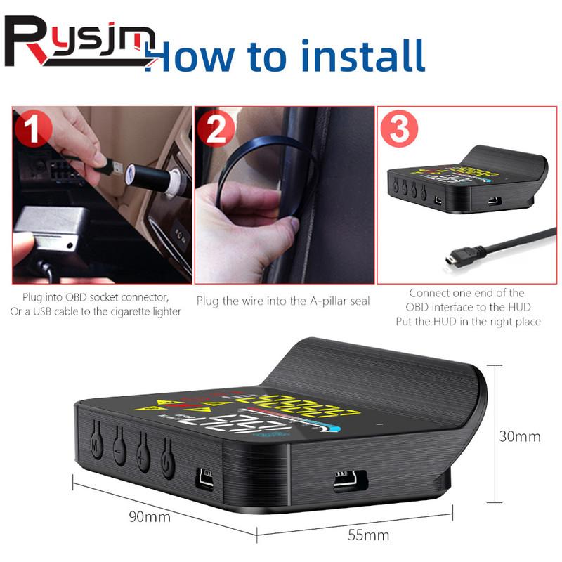 

M17 HUD OBD+GPS Dual System Car Head Up Display Projection on Glass Car Speed Windshield Projector Speedometer Temp Alarm
