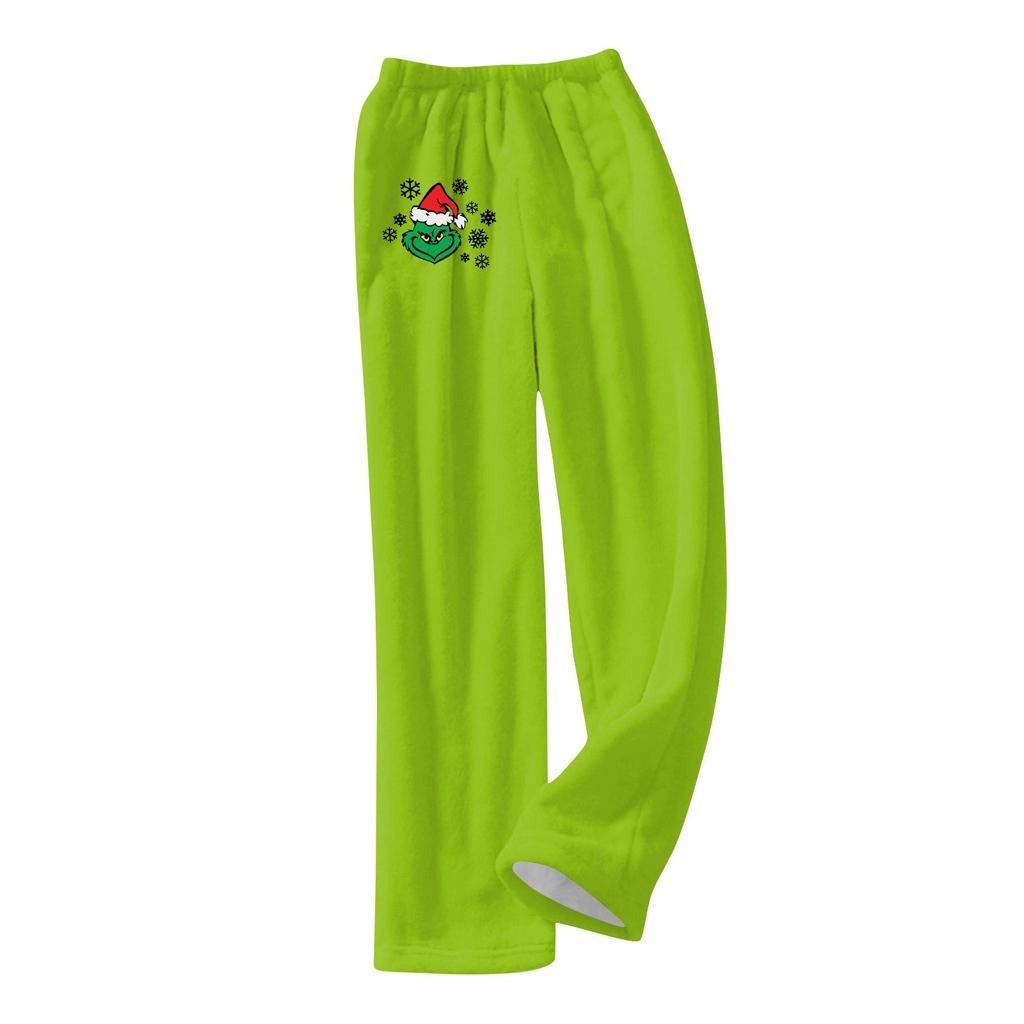 Women Winter Pants Full Length Long Trousers Printed Pants