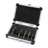 5-Piece Black & Yellow Pagoda Drill Bit Set with Triangular Handle and Straight Groove